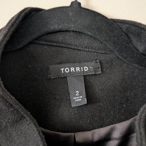 Black Military Jacket With Faux Leather Detail - Picture 8 of 8